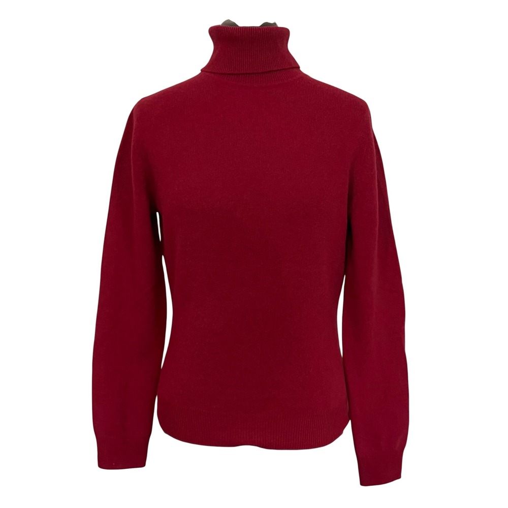 Apt 9 Womens 100% Cashmere Red Turtleneck Sweater Long Sleeve Holiday Luxury M